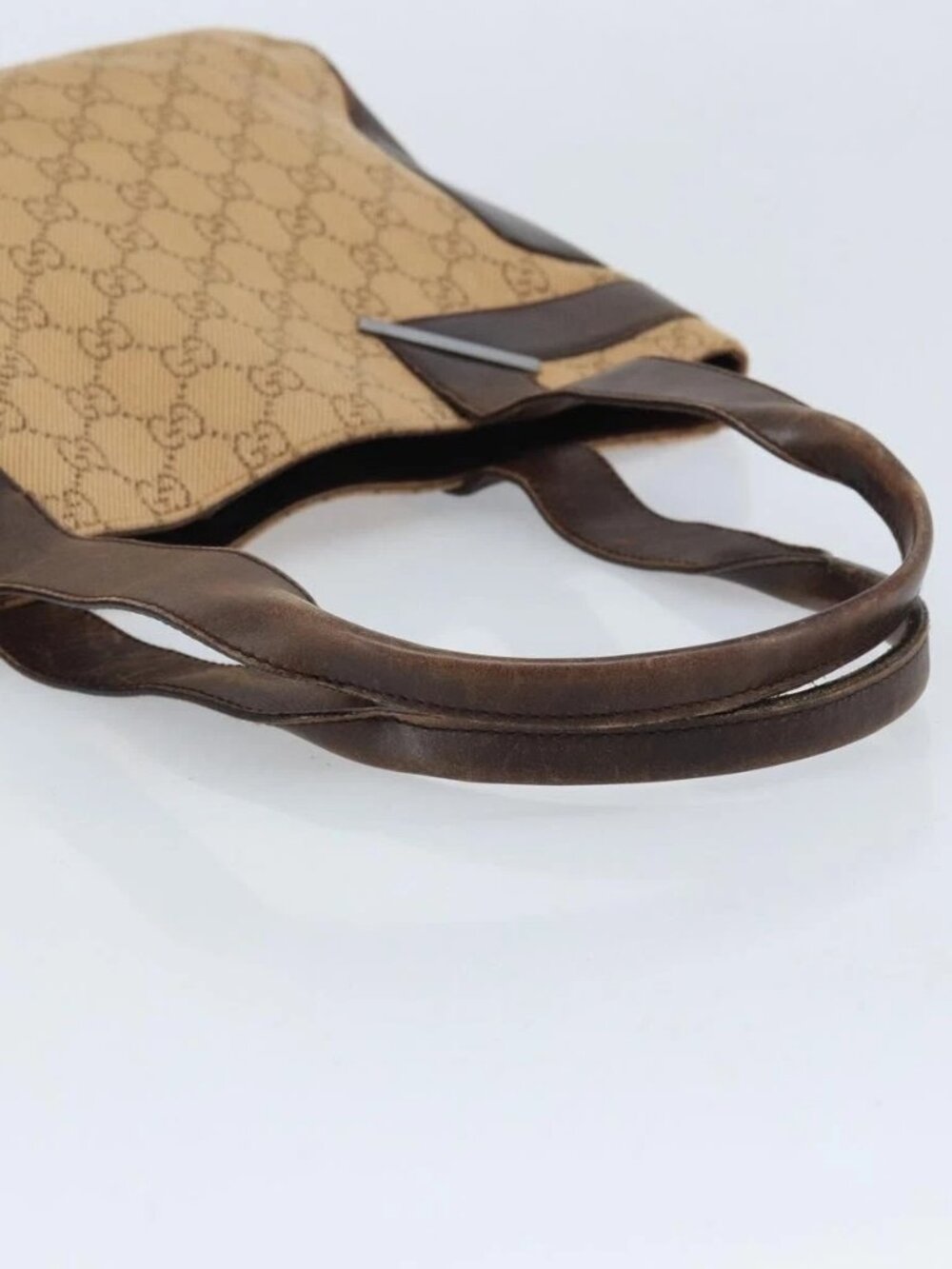 GUCCI GG Canvas Tote Bag Beige Silver 73983 Auth ka3180 - Picture 8 of 16